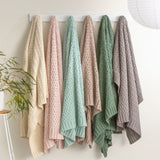 Renee Taylor Lenni 100% Cotton Knitted Throw 130 x 170cms Camel