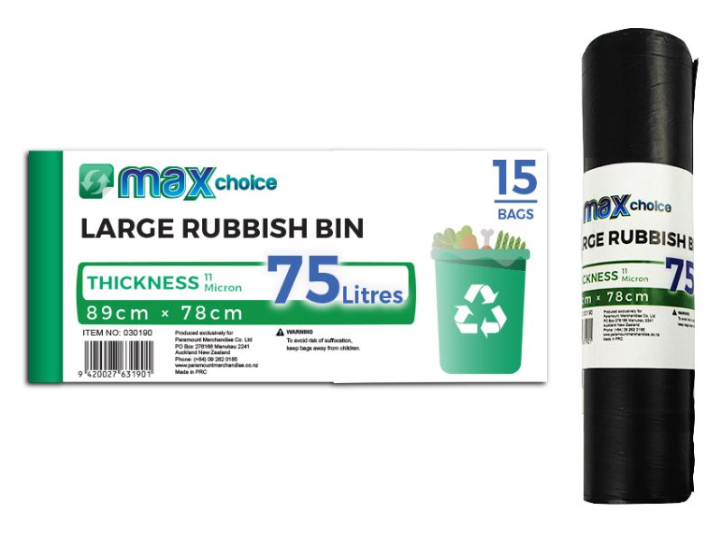 Rubbish Bin Liners - 75L (360pcs)