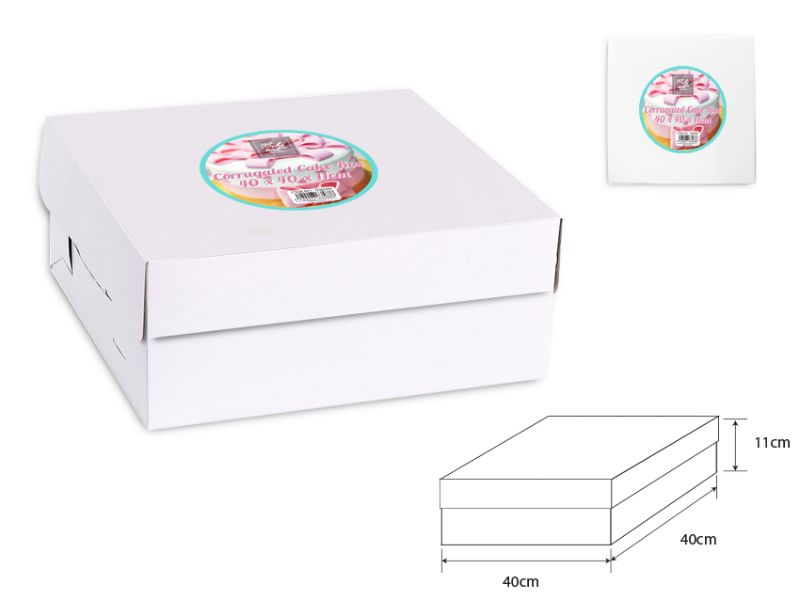 Cake Box - Corrugated White 40cm (24 Units)