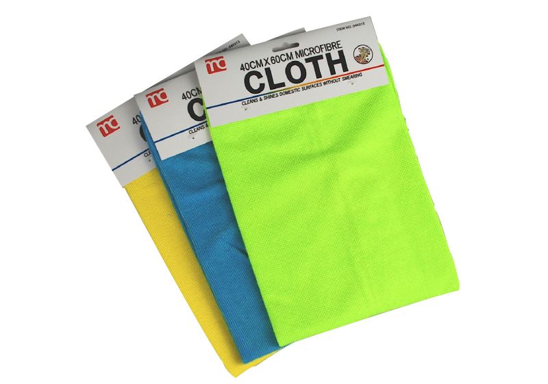 Set of 12 MAXCARE 60cm microfibre cloths in assorted colors, ideal for effective dust and grime cleaning without scratches.