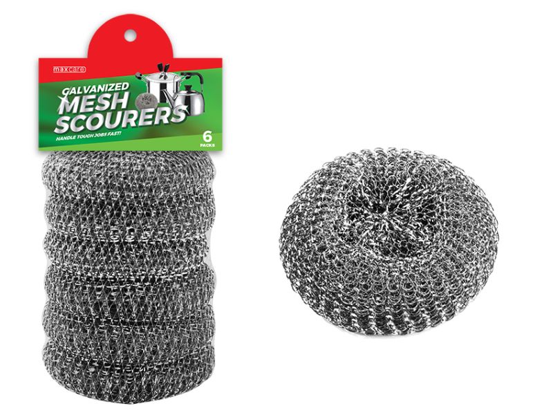 Galvanized Mesh Scourers - Maxcare (144pcs)