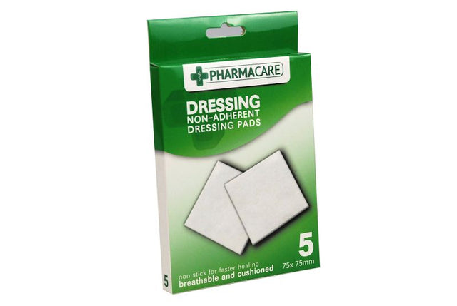 Non-adherent dressing pads in a pack of 12, designed for painless wound care and optimal healing.