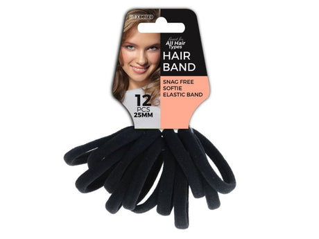 Softie black hair elastic bands, 576 pieces total, perfect for secure and comfortable hair styling.