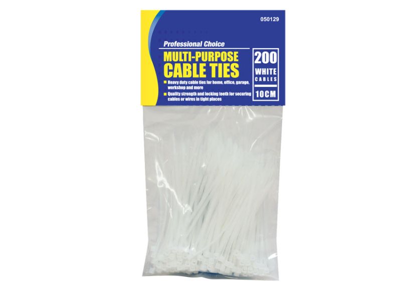 Cable Ties 0 White 10cm (24 Packs)