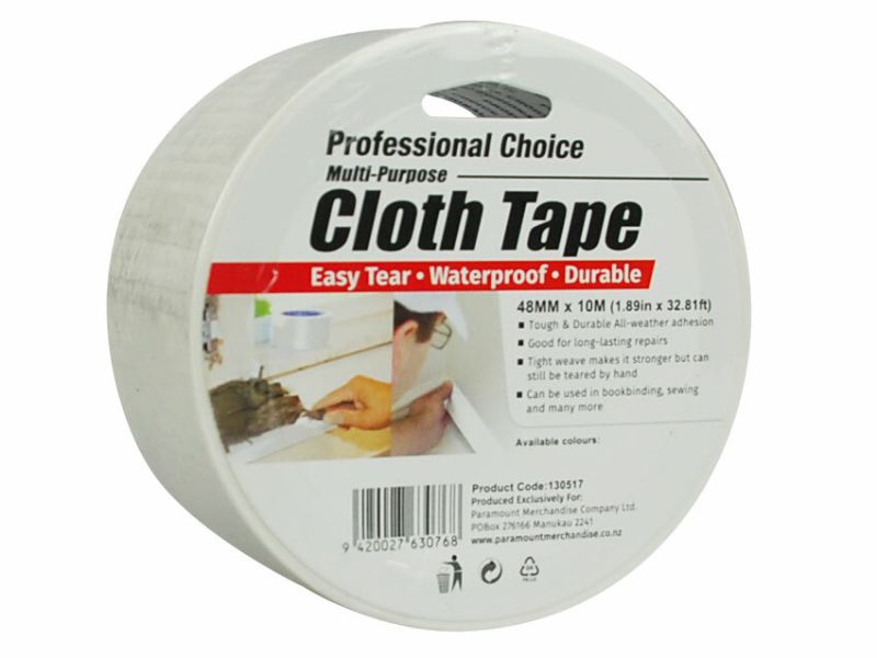 Cloth Duct Tape -  White 10m (Set of 24)