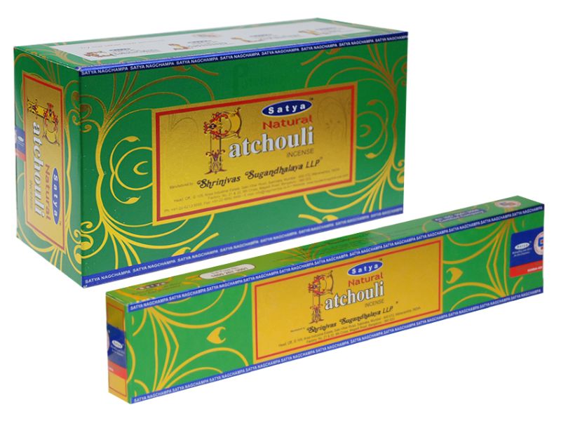 Incense Sticks - SATYA Natural Patchouli 15gms (12 Packs)