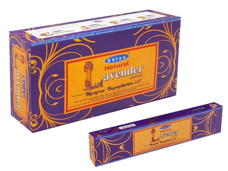 Incense - Satya Natural Lavender 15gms (12 Packs)