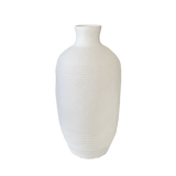 Chic white terracotta Lombok Bottle (54cm) perfect for decor, with a timeless design for dried flowers or as a statement piece.