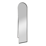 Elegant Ava Black Standing Mirror (40x175cm) with a rounded surround, ideal for stylish bedrooms and dressing rooms.