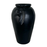 Handcrafted 40cm Organic Teak Yakisugi vase with unique black finish, perfect for fresh or dried floral arrangements.