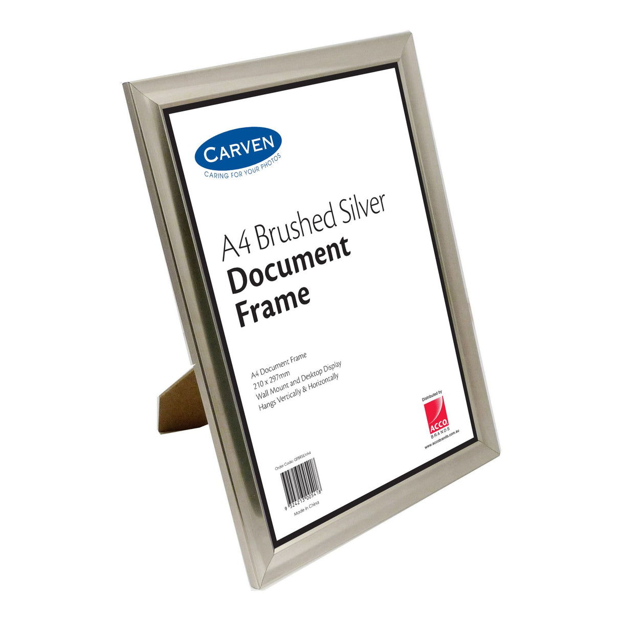 Carven Document Frame Brushed Silver A4