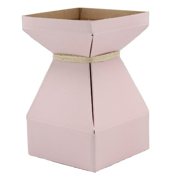Vaz Medium Transportable Cardboard Vase with Liner in Champagne Pink. Set of 10