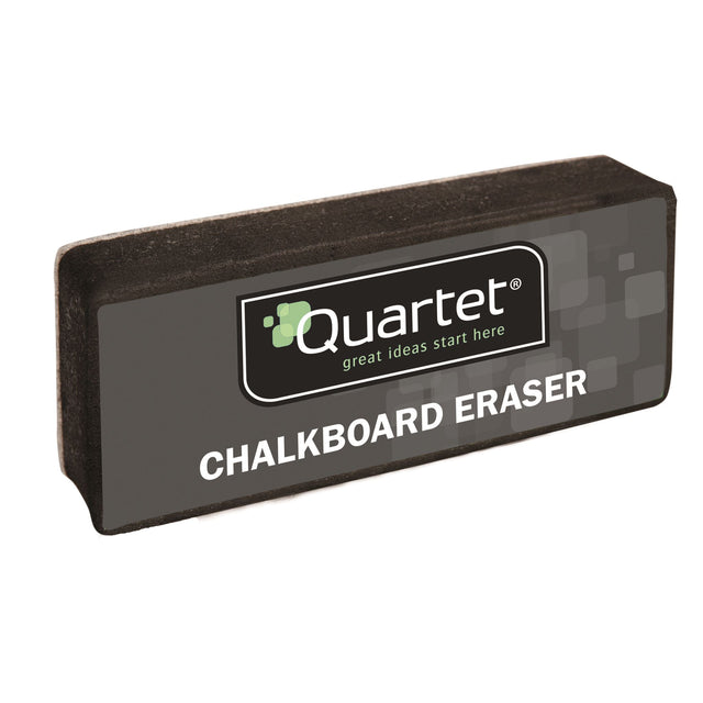 Quartet Blackboard Duster Eraser, compact 130x50mm tool for effortlessly wiping away chalk dust with an extra fluffy texture.