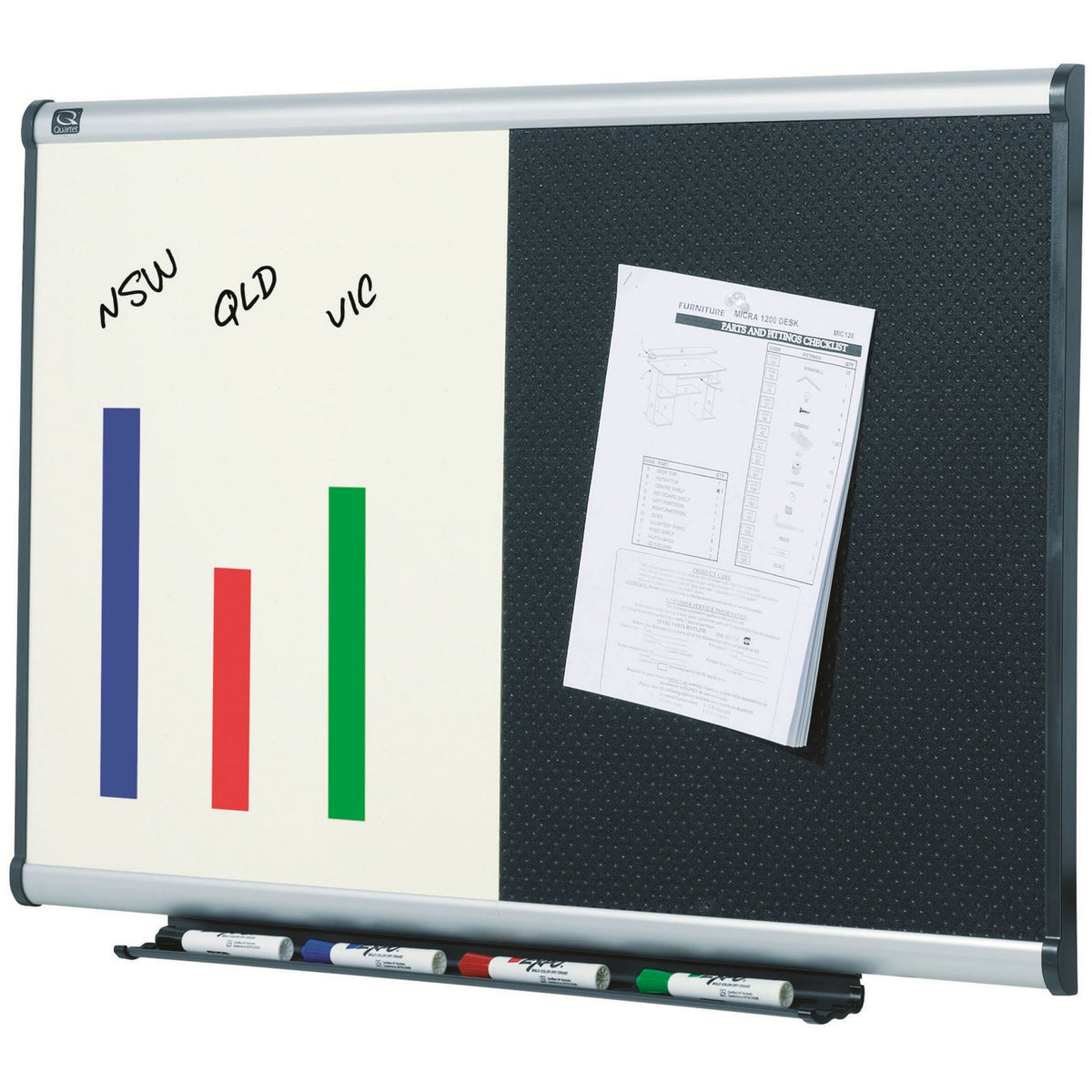 Quartet Prestige Aluminium Black Foam Combination Board 900x600mm