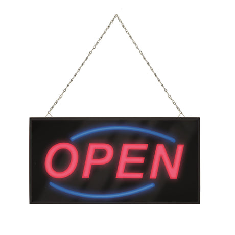 Ultra-bright Quartet LED Open Sign with vibrant colors, designed to attract customers to your storefront easily.