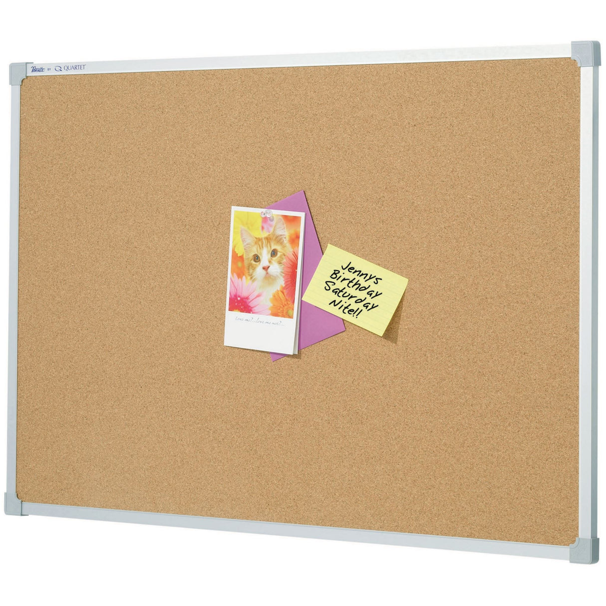 Quartet Penrite Corkboard in aluminium frame, 1200x1200mm, ideal for offices and schools, features self-healing cork surface.