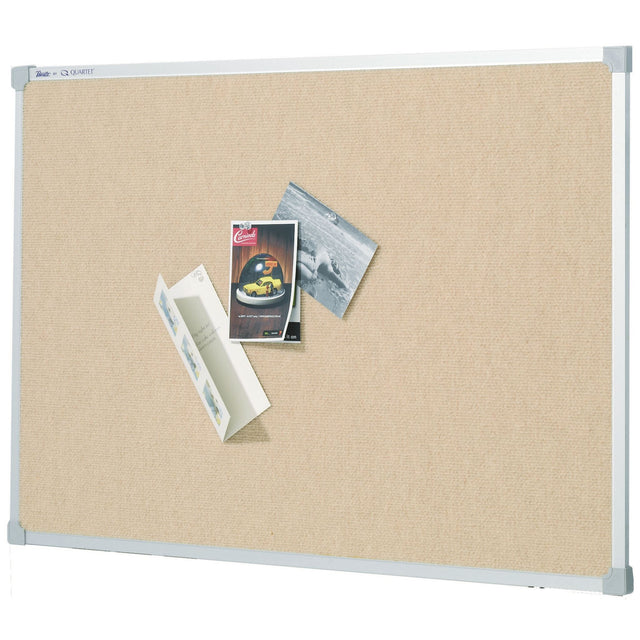 Quartet Penrite Fabric Pinboard Bondi 900x600mm with durable fabric, aluminum frame, ideal for notices and easy installation.