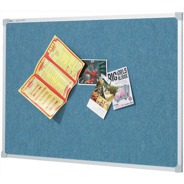 Wedgewood fabric pinboard (1800x1200mm) with aluminum frame, ideal for notices and reminders in busy offices and schools.