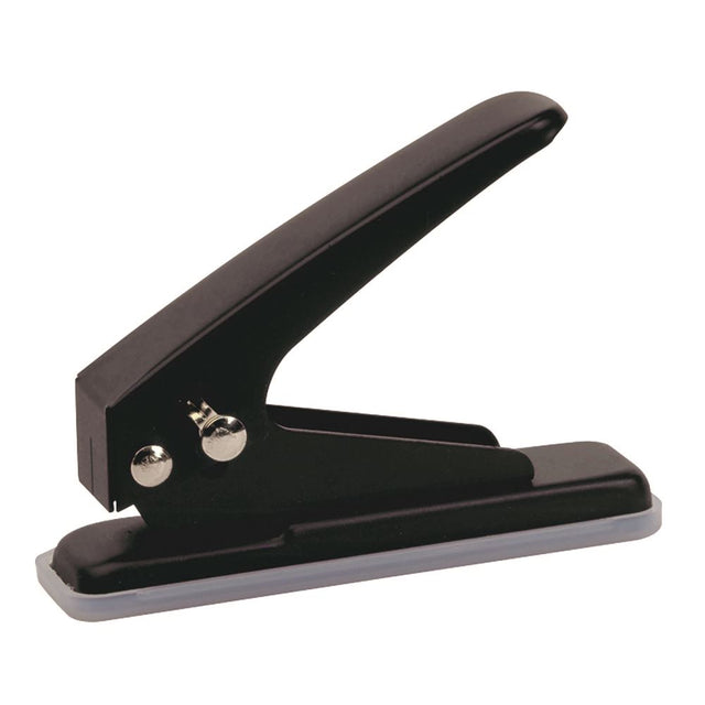 Rexel Hole Punch designed for easy operation, punches 19 sheets, features a chip tray and non-slip surface for stability.