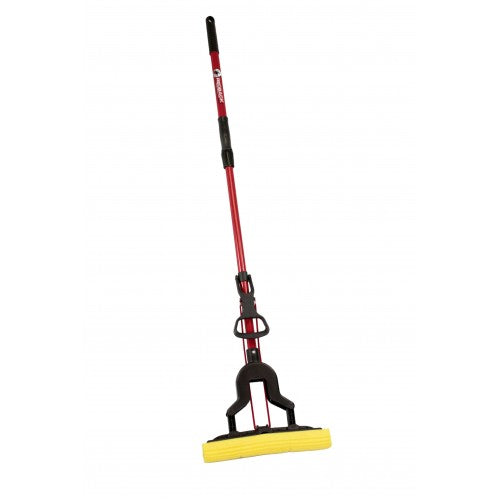 Extra absorbent PVA squeeze mop with 27cm head and extendable handle for easy, effective floor cleaning.