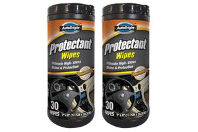 Auto Bright All Purpose Protectant Wipes pack of 30 for cleaning and protecting car interiors and exteriors.