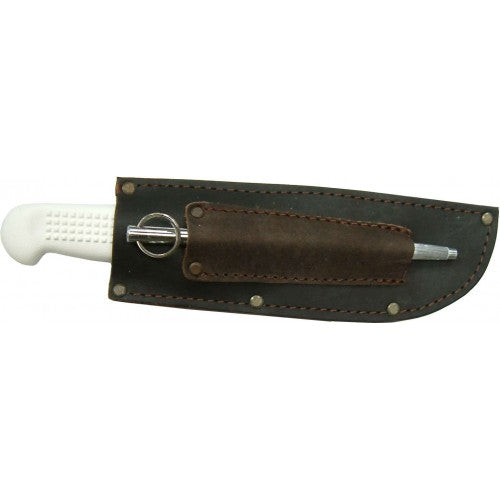 Set of rabbiters with knife sheath, featuring durable steel knives for efficient game processing.