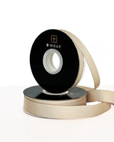 Grosgrain ribbon in cappuccino color, measuring 13mm in width and 30m in length, ideal for crafts and decoration.