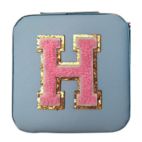Letter  - H Blue Jewellery Box  (Set of 2)