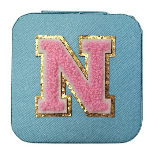 Letter  - N Blue Jewellery Box  (Set of 2)