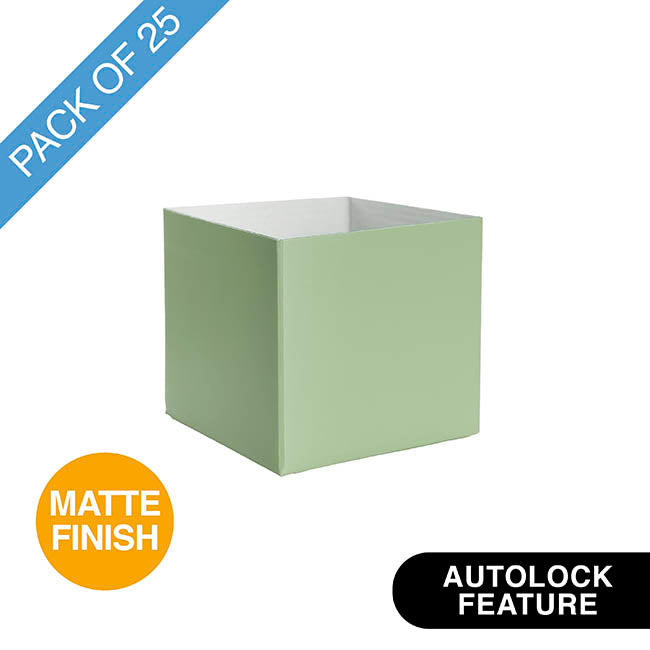 Mini Posy Box Matte Autolock Base Pk25 EarthGreen