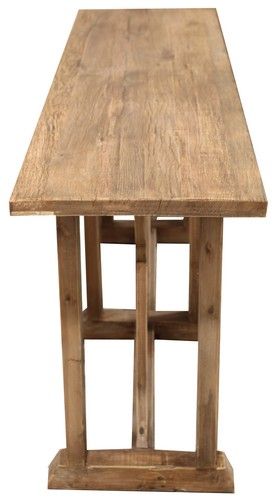Console Table - Double X  - Reclaimed Oak Top / Old Pine