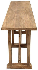 Console Table - Double X  - Reclaimed Oak Top / Old Pine