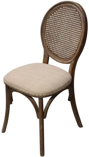Dining Chair Heritage - Burnt Oak with Natural Linen Seat