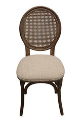 Dining Chair Heritage - Burnt Oak with Natural Linen Seat