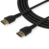 High-speed 2m HDMI cable, supports 4K 60Hz, durable design with aramid fiber, EMI protection, and gold-plated connectors.