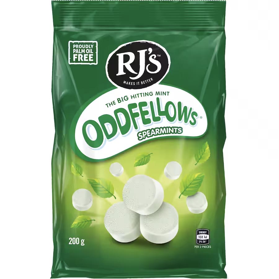 RJ’s Oddfellows Spearmint 200g - Carton of 12