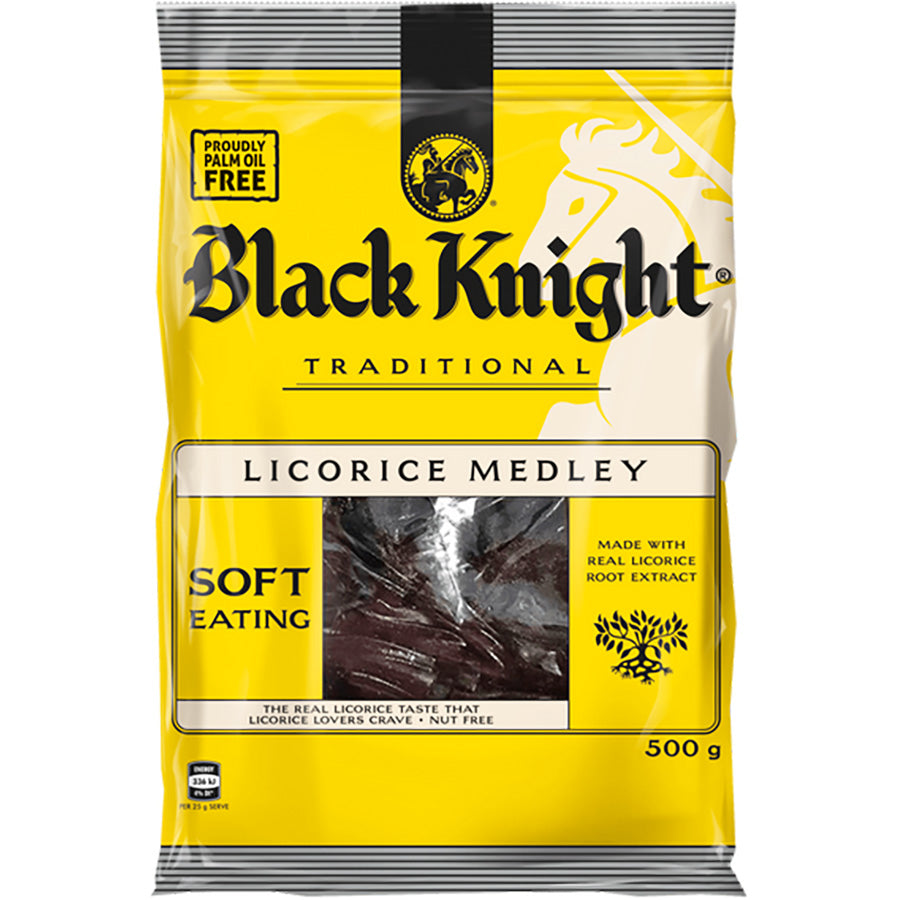 RJ’s Black Knight Licorice 500g - Box of 10 Packs
