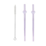 Heart Shaped Reusable Glass Straw - Eco-to-Go - Pack of 3