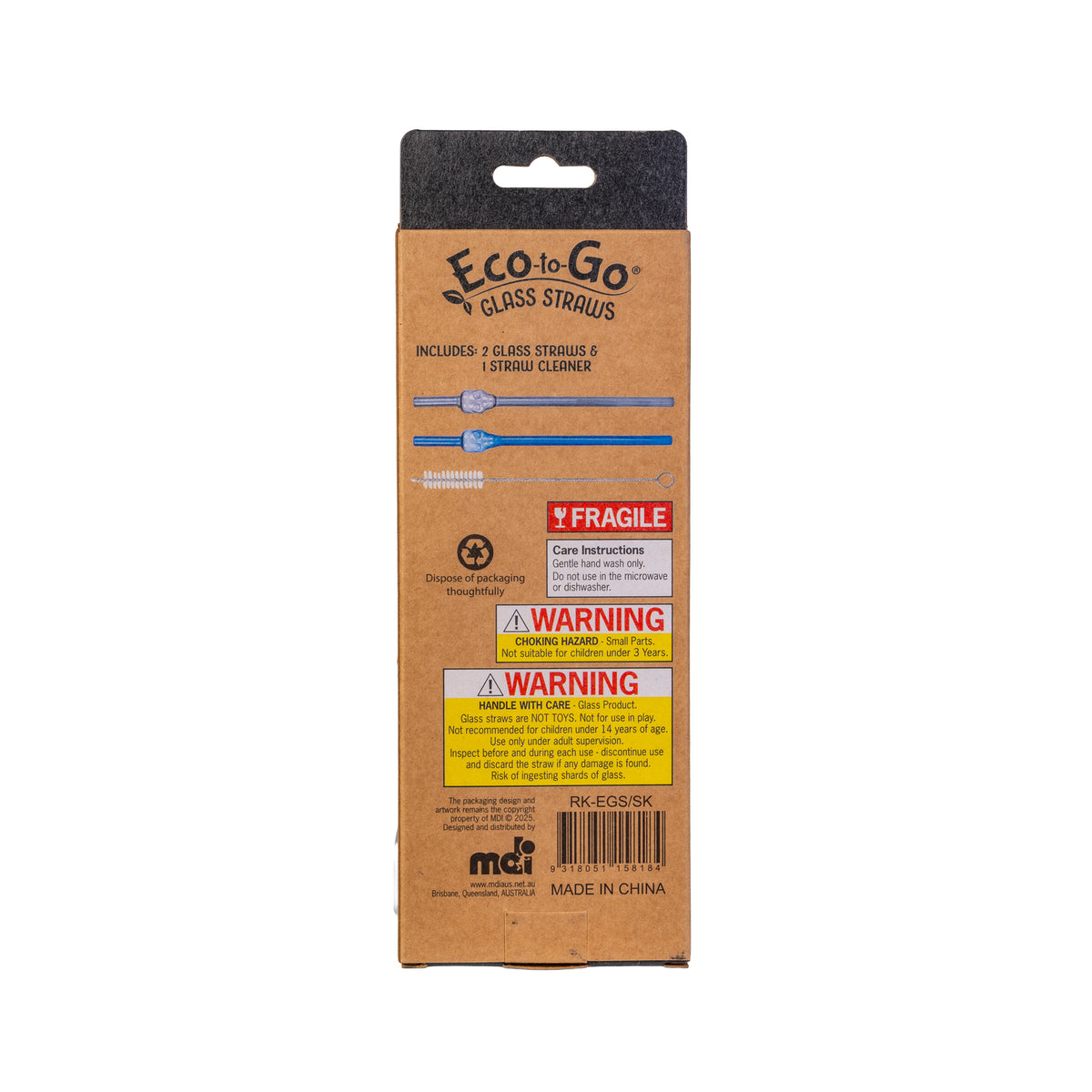 Skull Reusable Glass Straw - Eco-to-Go - Pack of 3