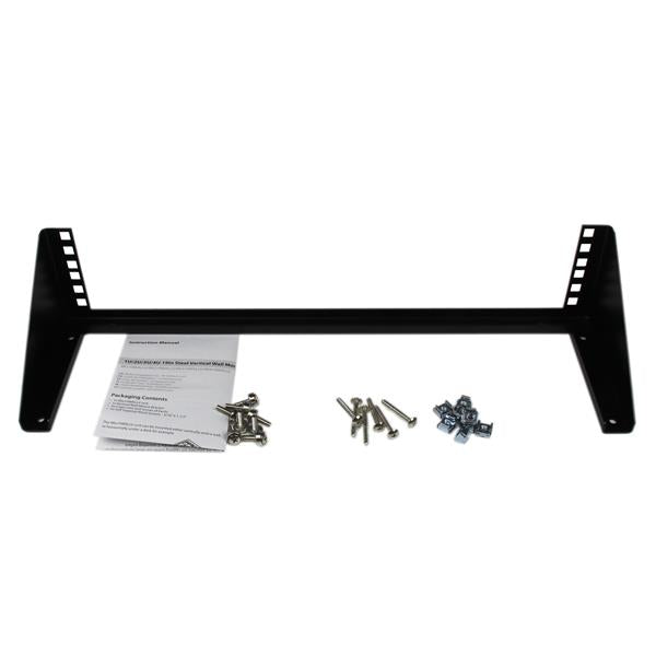 2U 19in Steel Vertical Wall Mount Equipment Rack Bracket