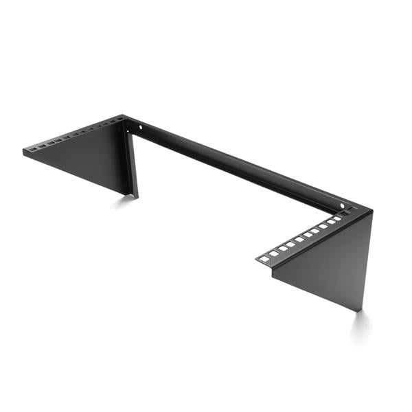 4U vertical wall mount rack bracket for organizing networking equipment, versatile for wall or under-desk installation.