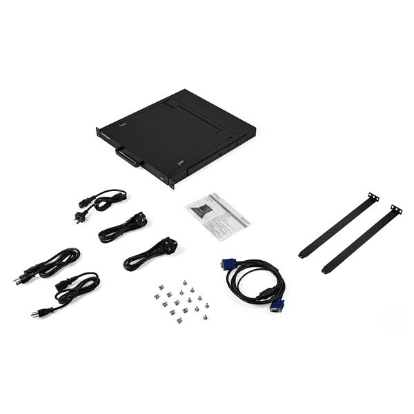 Rackmount KVM Console - 1U 17" LCD VGA KVM Drawer w/Cables USB