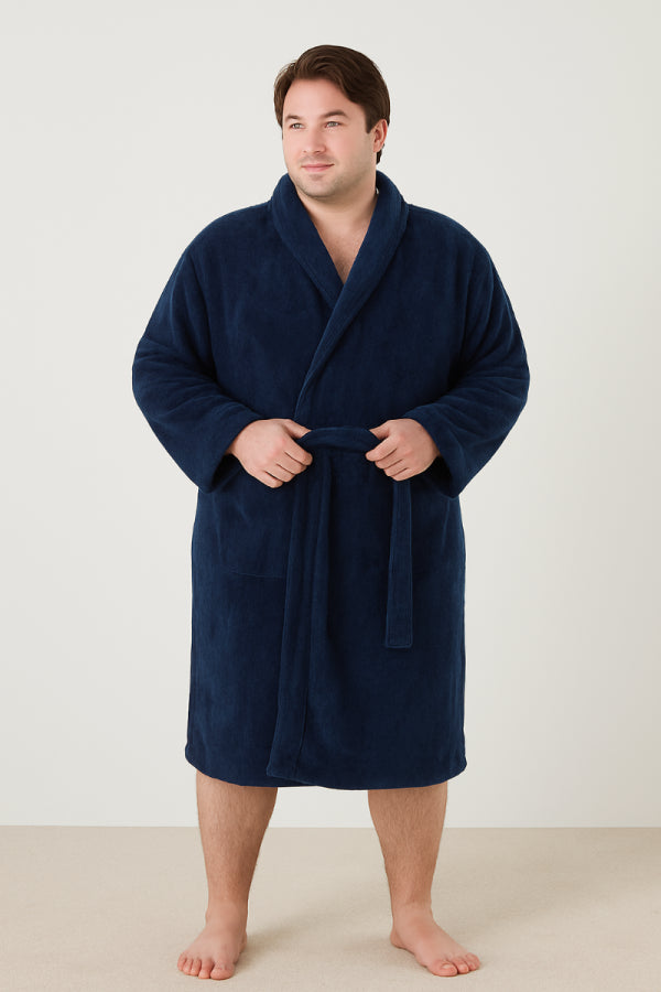 Baksana - MANOR MEN Navy Robe Extra Over Size