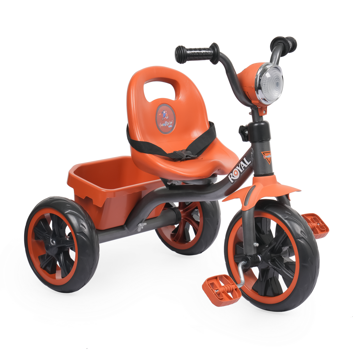 Kids Royel DX Trike With Light Music & Rear Basket FT-600 Brown