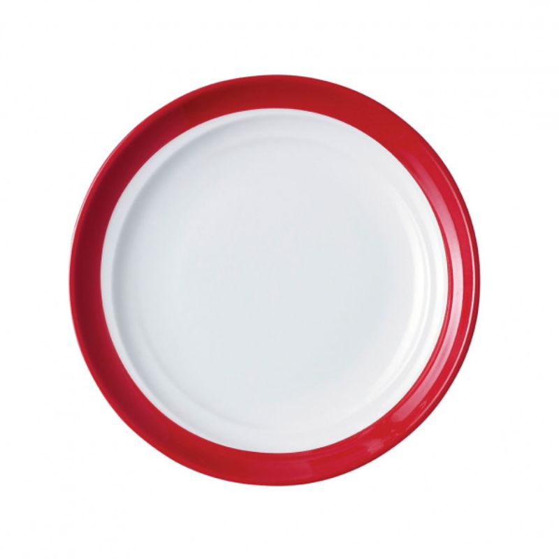 Set of 12 Royal Porcelain Max Rnate 165mm round plates featuring durable design with elegant colors and rolled edges.