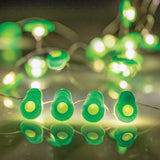 LED string lights featuring 20 vibrant avocado designs, perfect for whimsical decor and creating a cozy atmosphere.