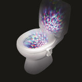 LED Toilet Disco Light with motion sensors, color-changing LEDs, and adjustable arm for fun bathroom decor.