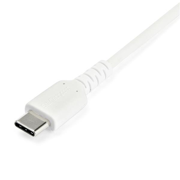 1m USB A to USB C Charging Cable - Durable Aramid 60W White