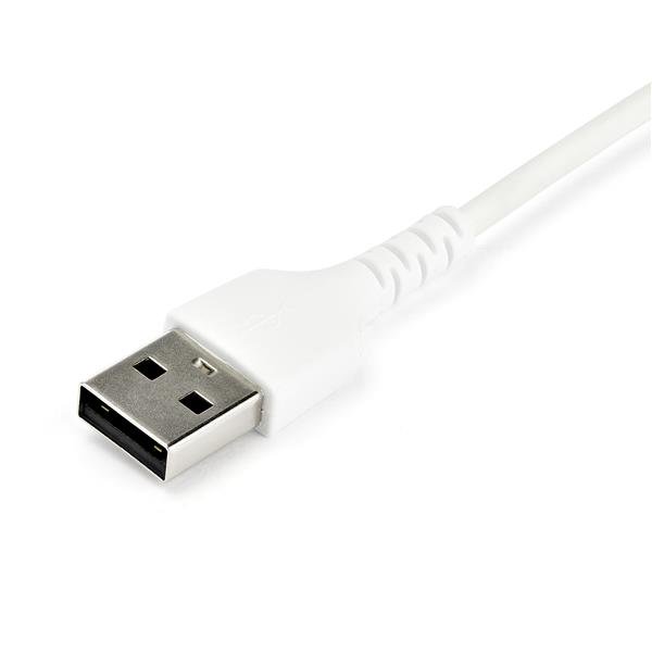 1m USB A to USB C Charging Cable - Durable Aramid 60W White