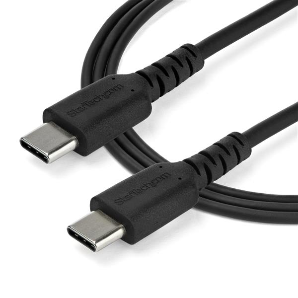 1m USB C Charging Cable - Durable Aramid Fiber M/M 60W Black